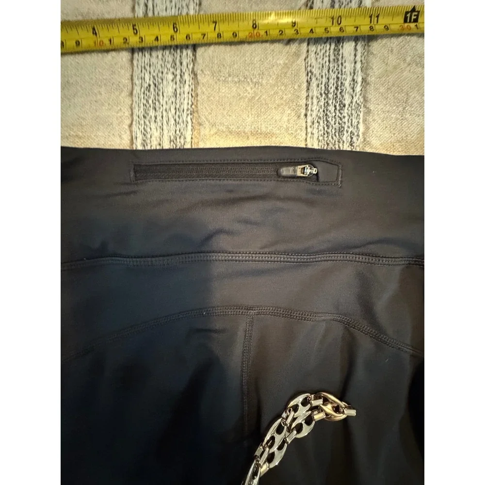 Nike Dri-FIT Womens Running Leggings Zipper Pocket Crop Tights Sz S *Flawed*
